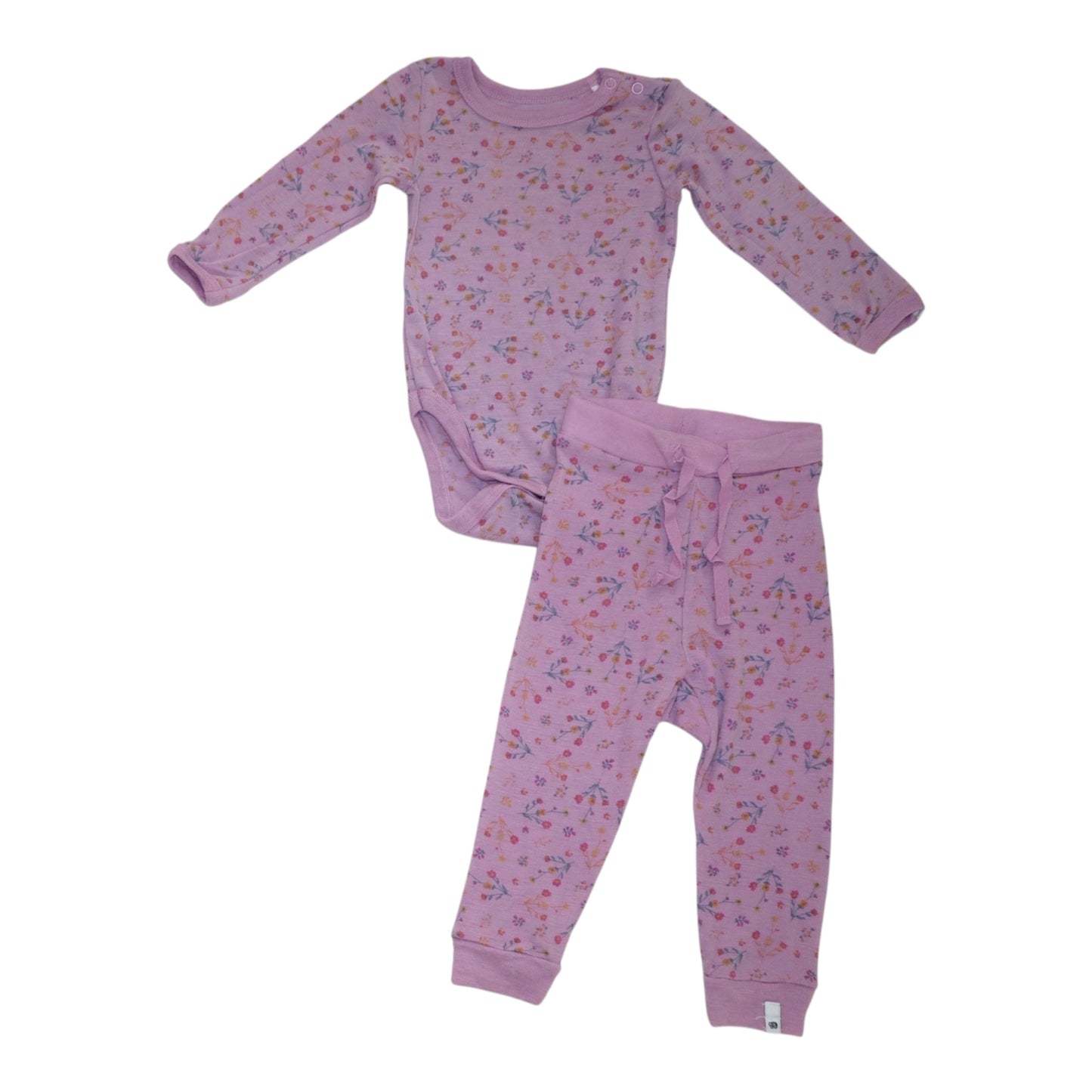 Body & Byxor Matchande Set i merinoull från Cubus - Storlek 74/80 - Lila