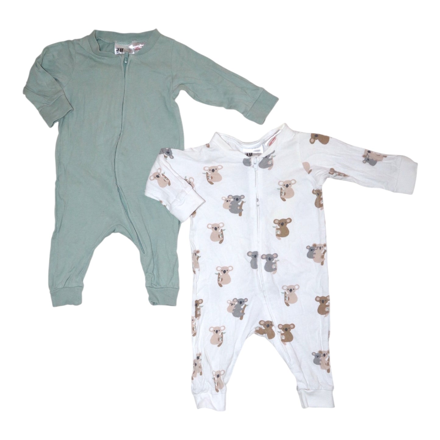 Klädpaket (4 Plagg) från H&M - Storlek 56 - Vit & Grön & Brun