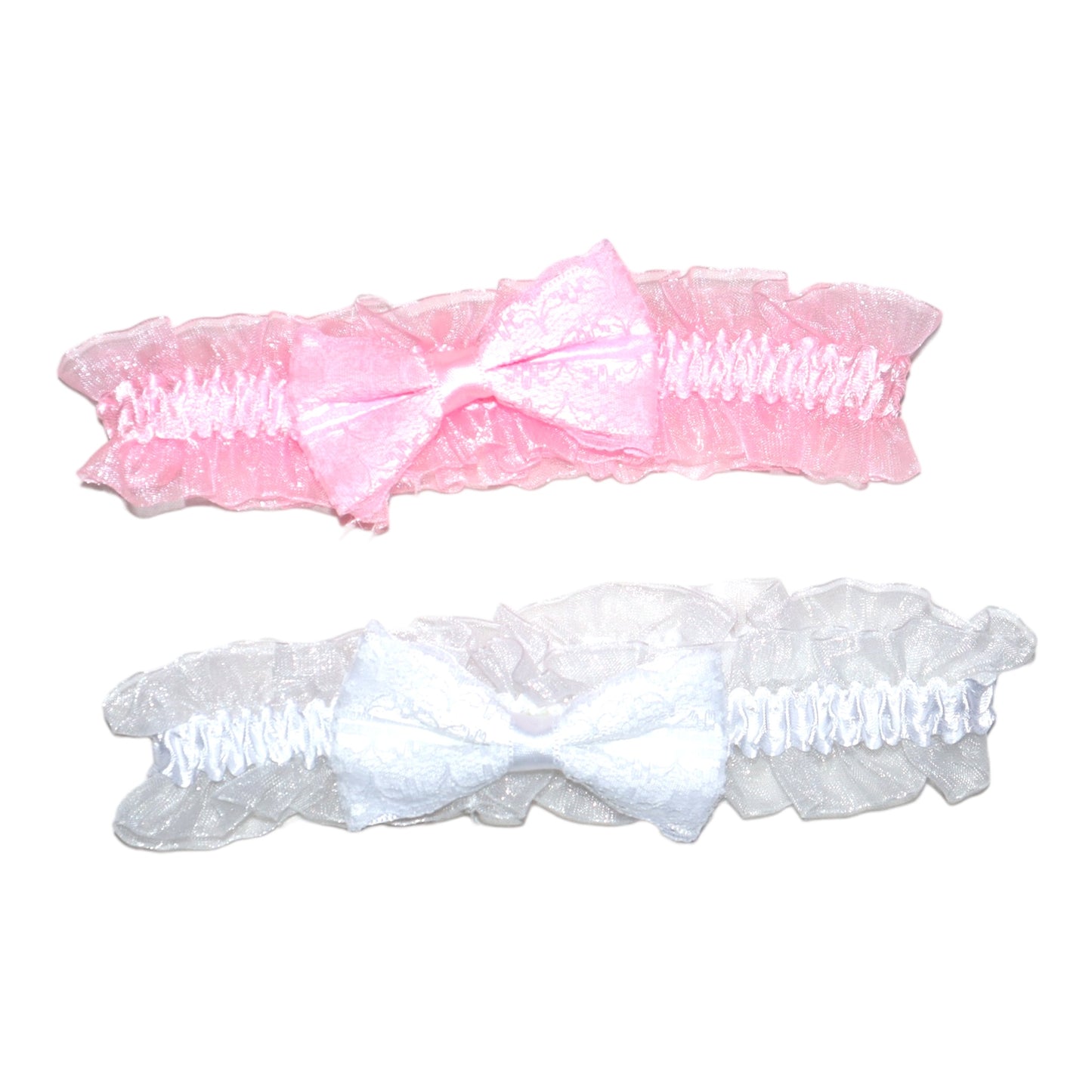 Hårband (2 Pack) - Storlek one size - Rosa & Vit