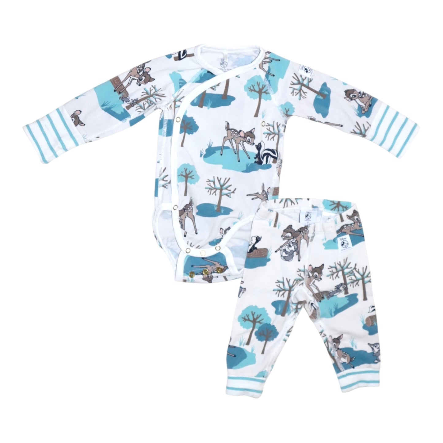 Body & Byxor Matchande Set från POLARN O. PYRET - Storlek 56 - Vit & Blå