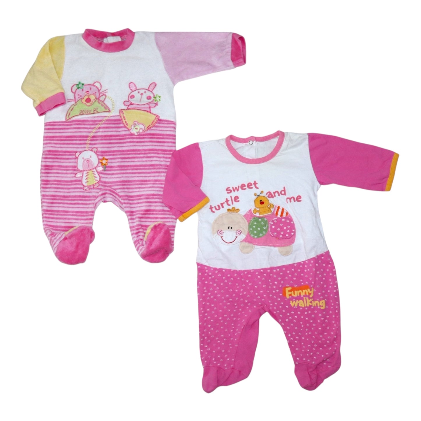Pyjamas (2 Pack) - Storlek 62 - Vit & Rosa