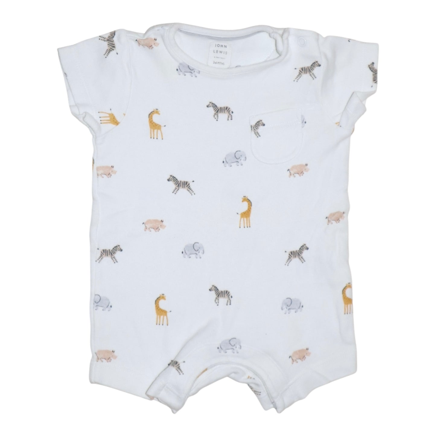 Pyjamas (2 Pack) från JOHN LEWIS - Storlek 62/68 - Vit & Ljusgrå