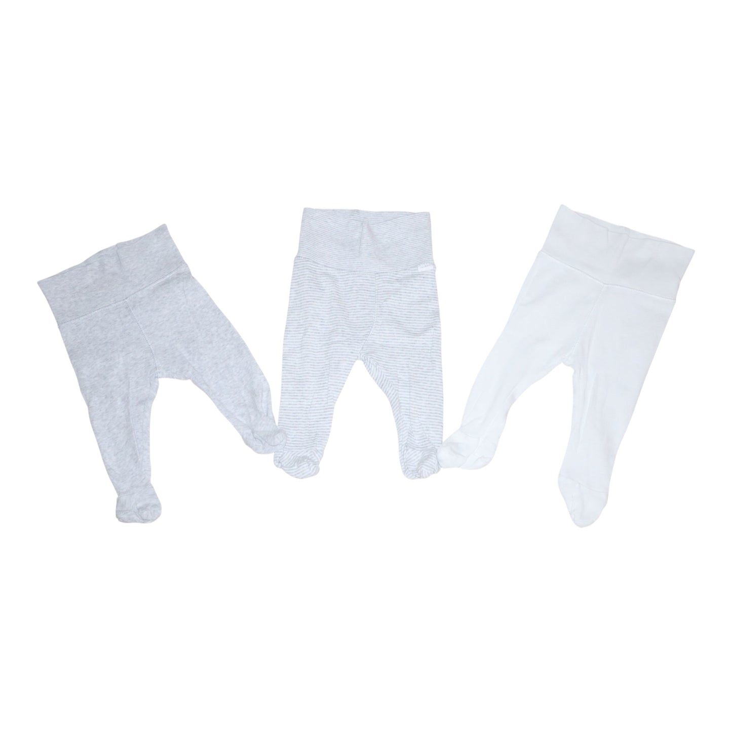 Byxor med fot (3 Pack) från H&M - Storlek 56 - Grå & Vit