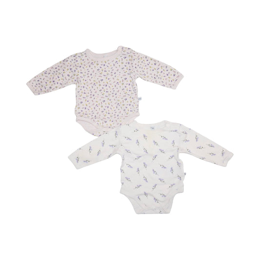 Långärmad Body (2 Pack) från Pippi - Storlek 56 - Ljusrosa (Multi)