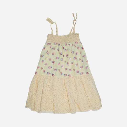 Linne Klänning från H&M - Storlek 128 - Ljusgul & Rosa (Multi)