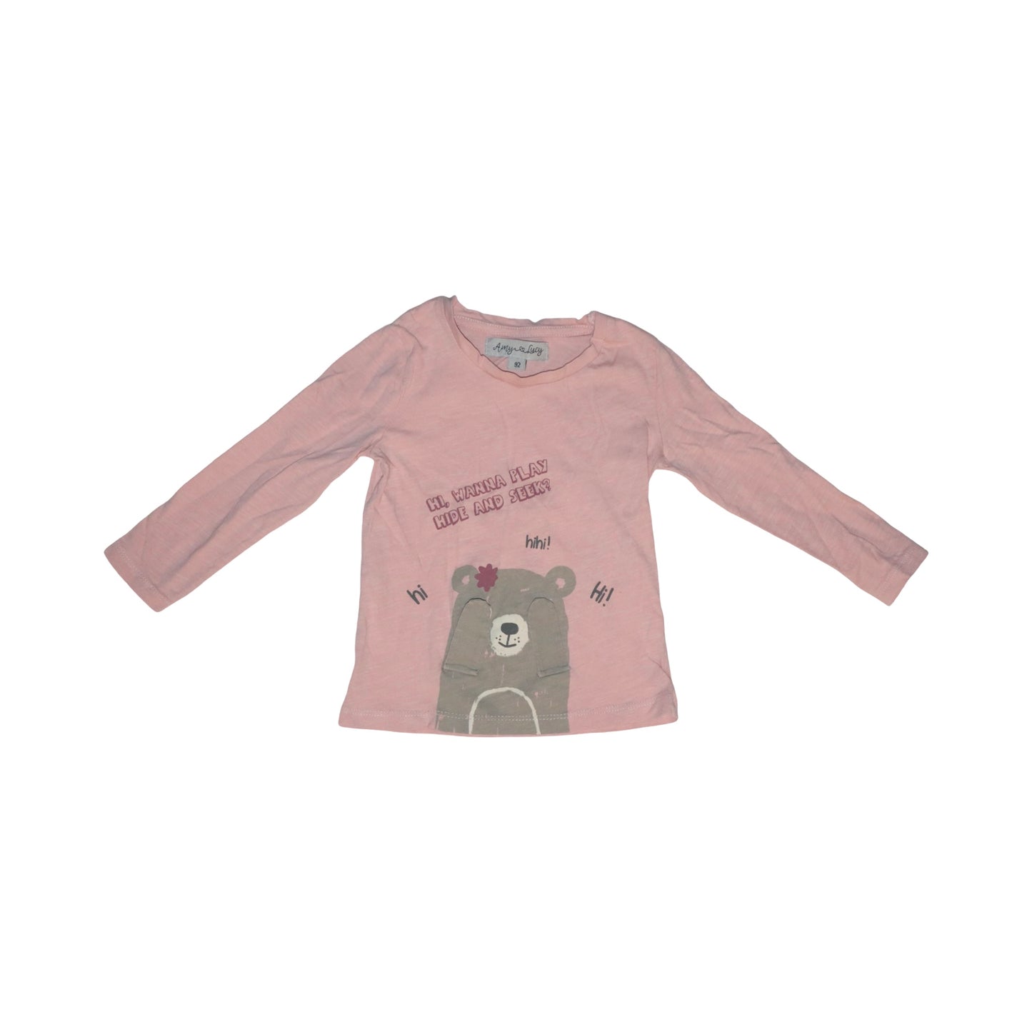 Långärmad T-shirt från Amy & Lucy - Storlek 92 - Rosa & Grön