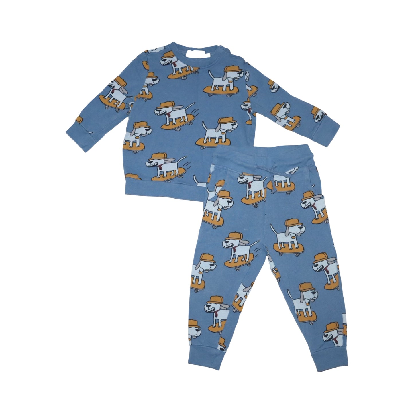 Långärmad T-shirt & Byxor Matchande Set från DMD - Storlek 86 - Blå (Multi)