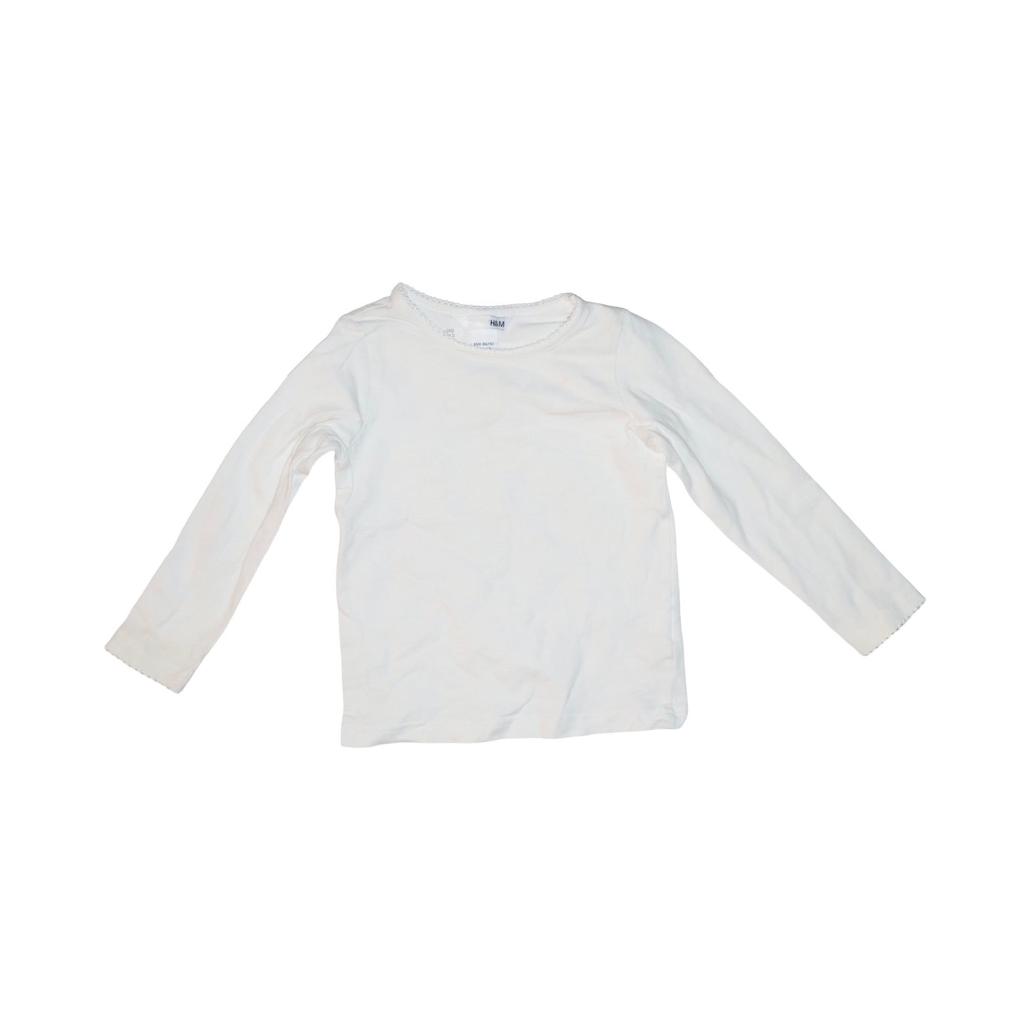 Långärmad T-shirt från H&M - Storlek 86/92 - Vit