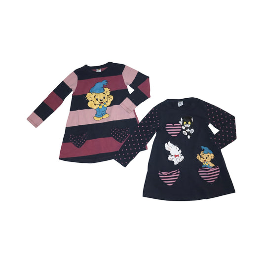 BAMSE Långärmad Klänning (2 Pack) från LINDEX - Storlek 104 - Mörkblå & Rosa (Multi)
