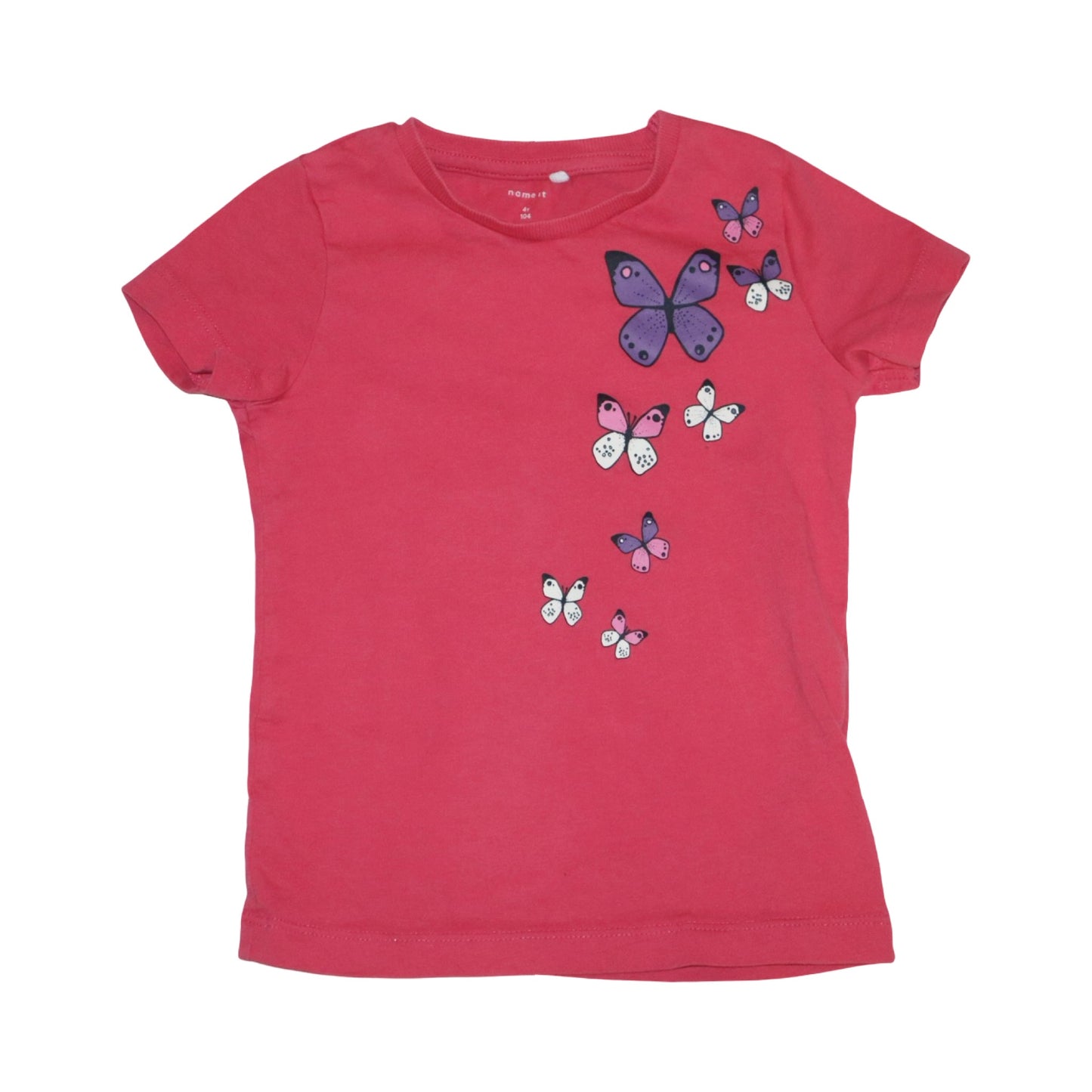 Kortärmad T-shirt (3 Pack) från name it - Storlek 104 - Rosa & Lila (Multi)