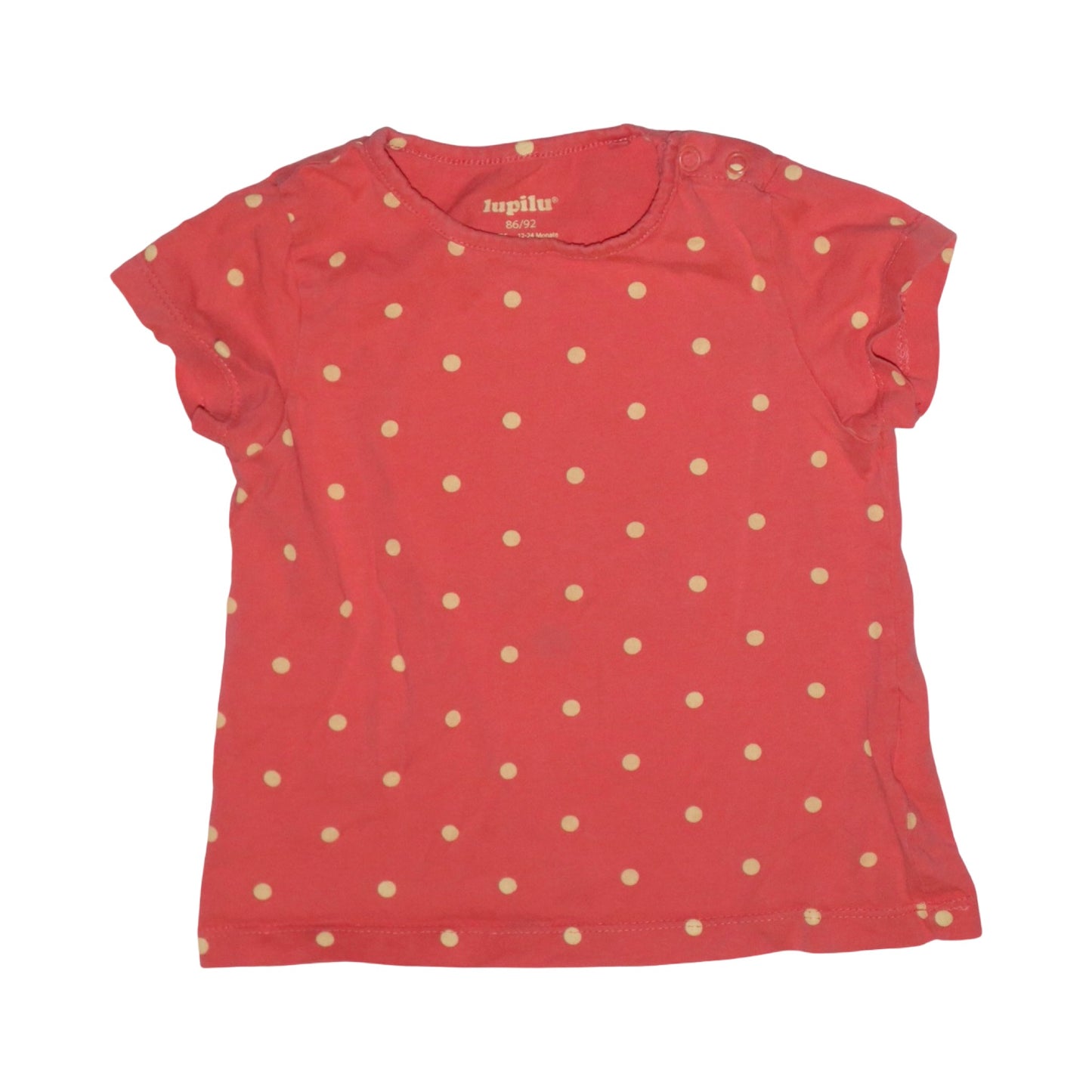 Kortärmad T-shirt (2 Pack) från lupilu - Storlek 86/92 - Gul & Orange (Multi)