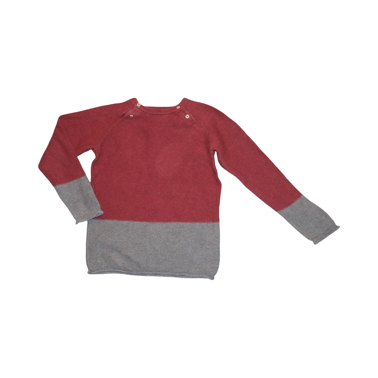 Stickad Tröja från H&M - Storlek 104 - Grå & Röd