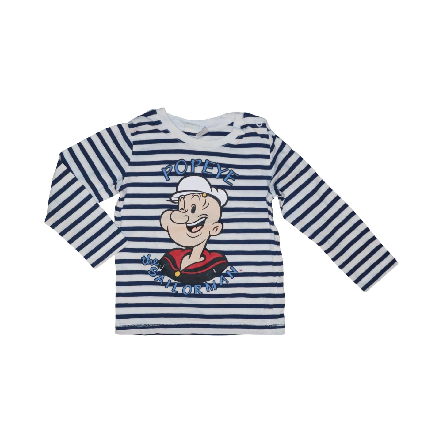 Långärmad T-shirt från H&M - Storlek 86 - Vit & Blå (Multi)