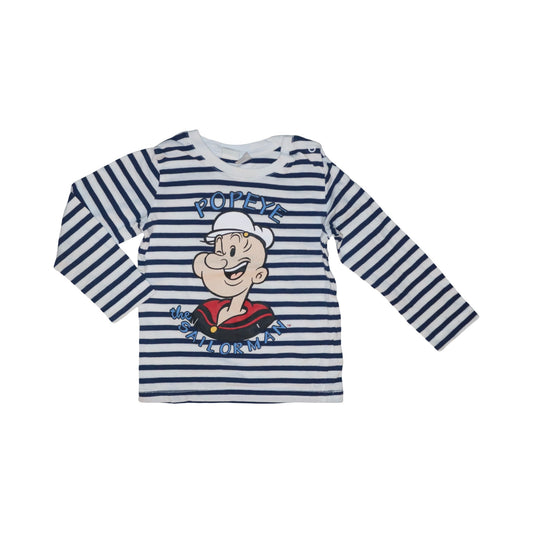 Långärmad T-shirt från H&M - Storlek 86 - Vit & Blå (Multi)