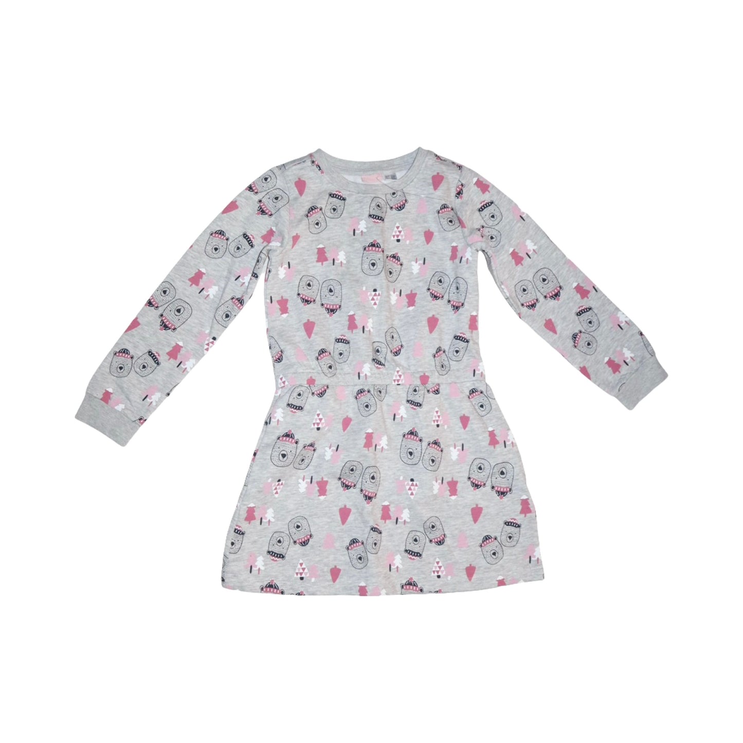 Långärmad Klänning från lupilu - Storlek 122/128 - Grå (Multi)