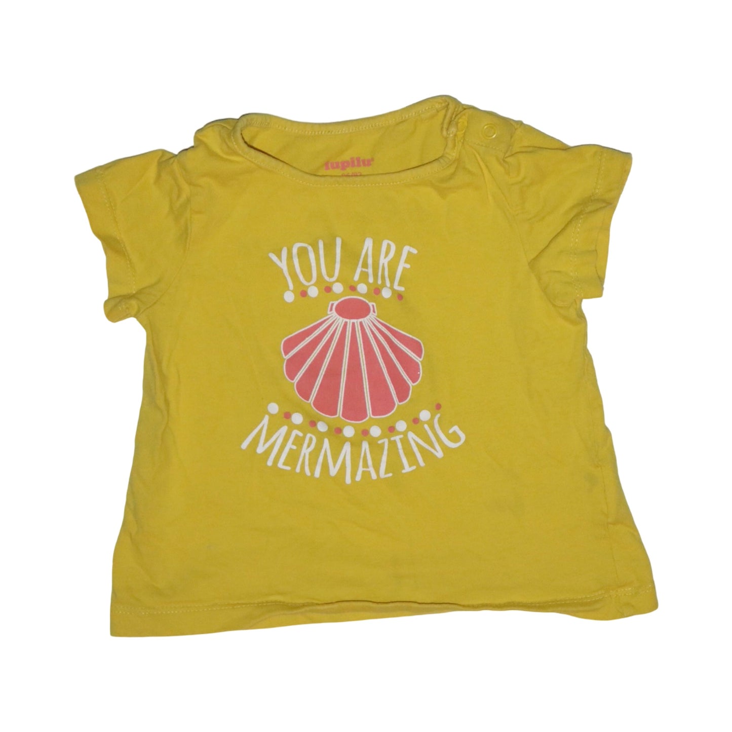 Kortärmad T-shirt (2 Pack) från lupilu - Storlek 86/92 - Gul & Orange (Multi)