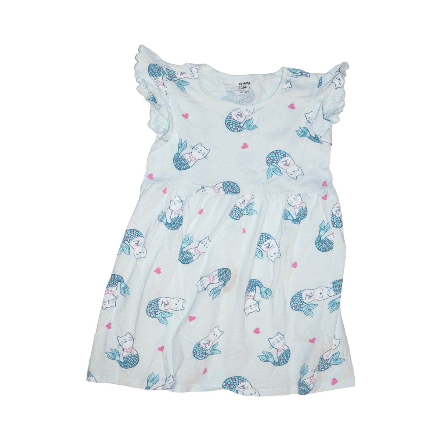 Kortärmad Klänning från Sinsay - Storlek 134 - Ljusgrön (Multi)