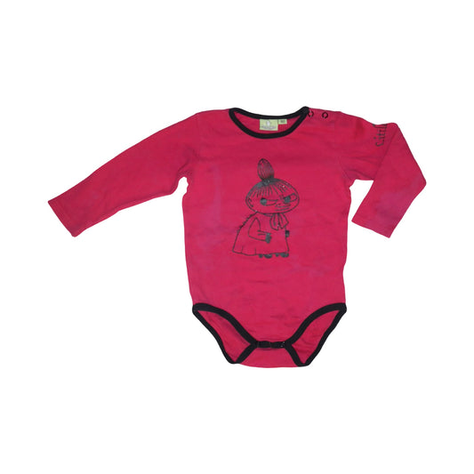 Långärmad Body från Moomin - Storlek 92 - Rosa & Svart