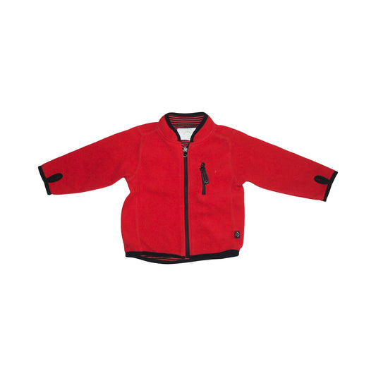 Jacka i fleece Från Parvel - Storlek 86 - Röd & Svart