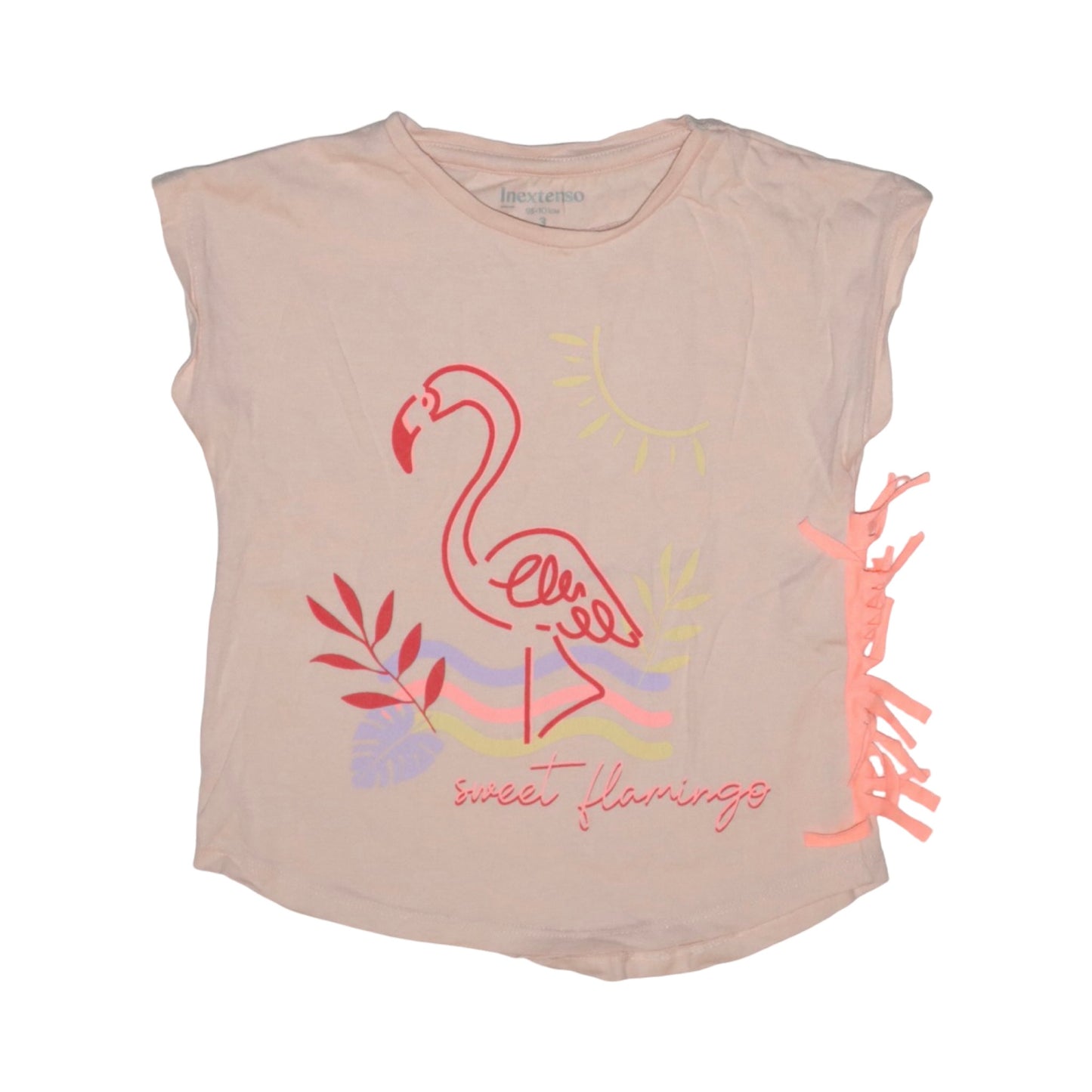 Kortärmad T-shirt (2 Pack) från Inextenso & C - Storlek 98/104 - Grå & Rosa (Multi)