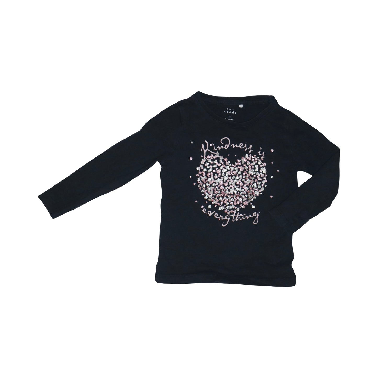 Långärmad T-shirt (2 Pack) från name it - Storlek 98 - Svart (Multi)