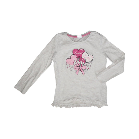 Långärmad T-shirt från Little Kids - Storlek 122 - Beige & Rosa