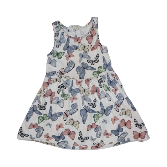 Kortärmad Klänning från H&M - Storlek 98/104 - Vit (Multi)
