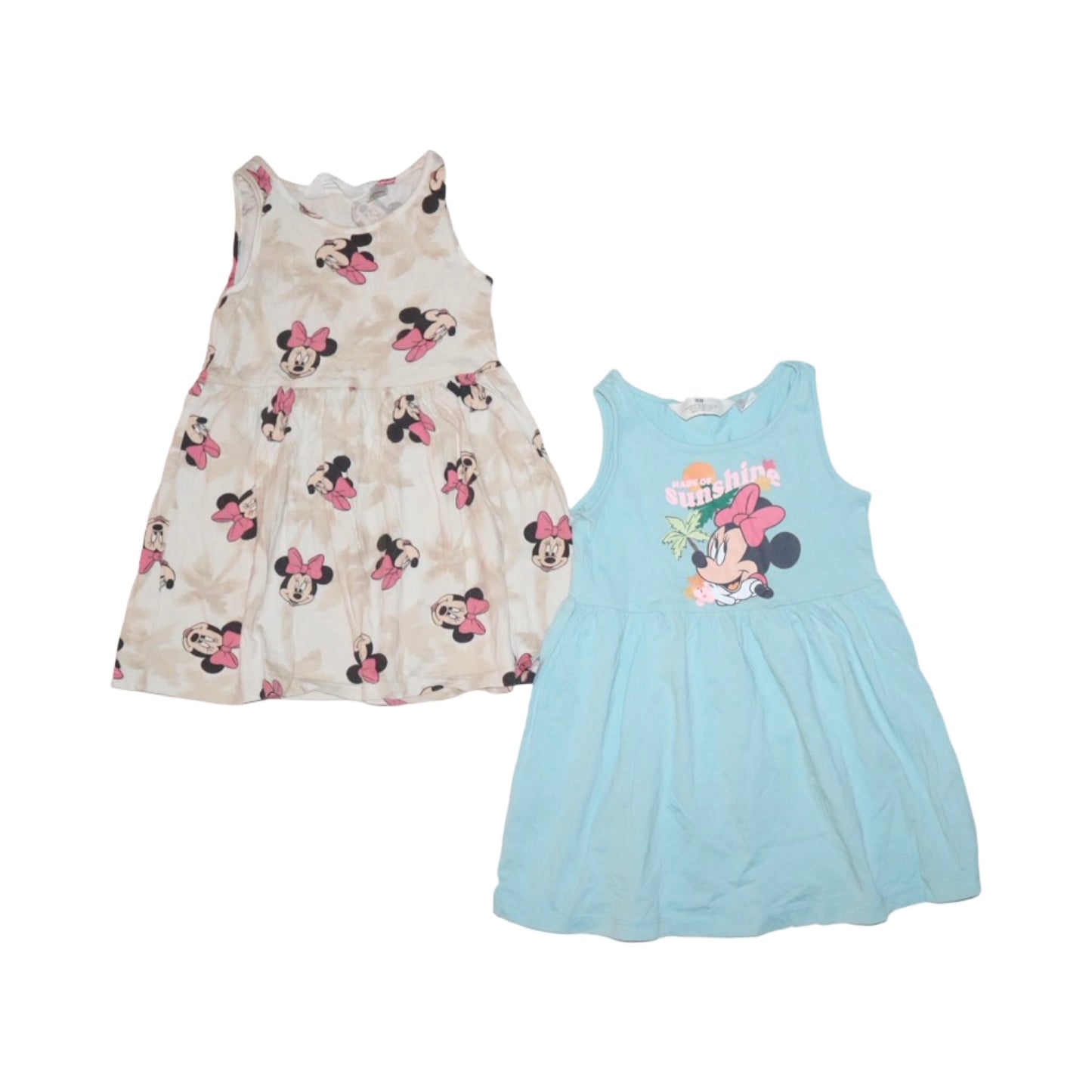Kortärmad Klänning (2 Pack) från H&M - Storlek 98/104 - Ljusblå & Beige (Multi)