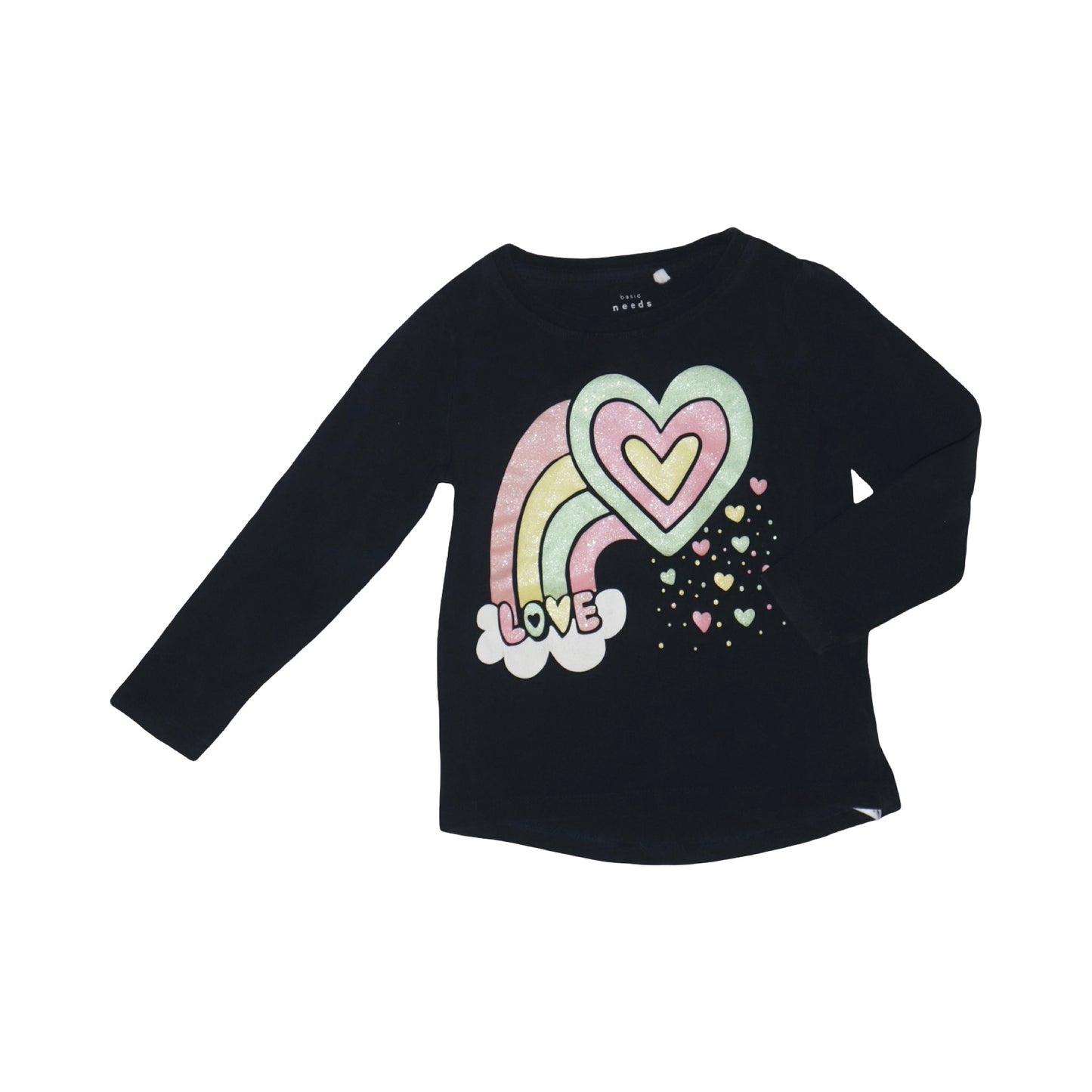 Långärmad T-shirt (2 Pack) från name it - Storlek 98 - Svart (Multi)