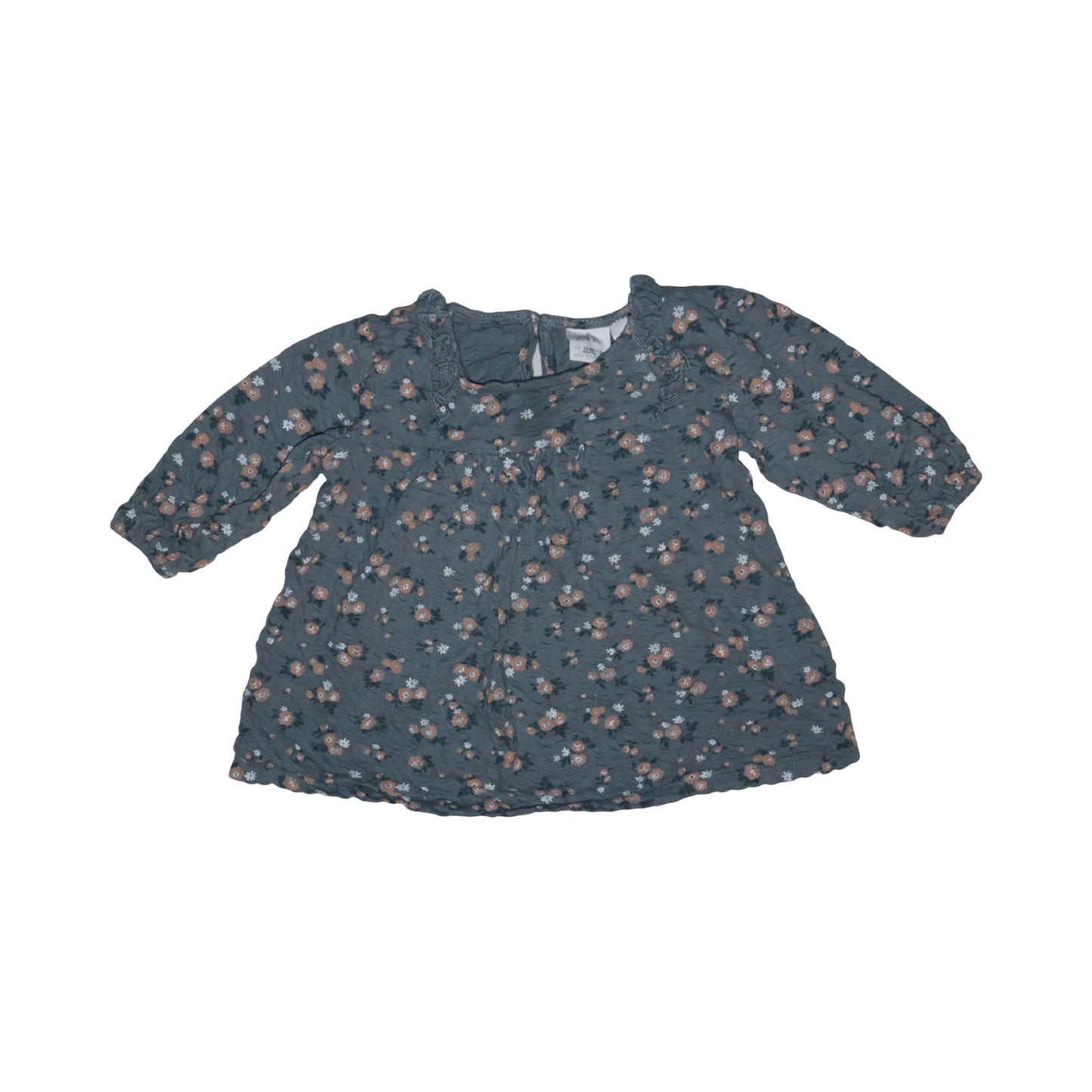 Långärmad Blus från ZARA - Storlek 92 - Grå & Rosa (Multi)