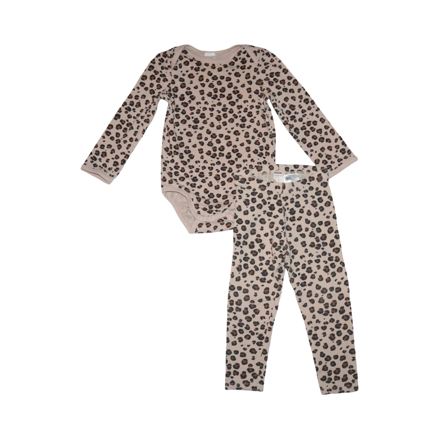 Långärmad Body & Byxor Matchande Set från H&M - Storlek 98 - Beige & Brun