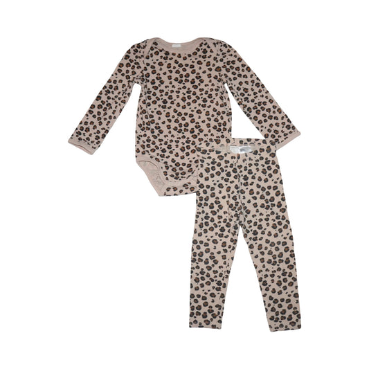 Långärmad Body & Byxor Matchande Set från H&M - Storlek 98 - Beige & Brun