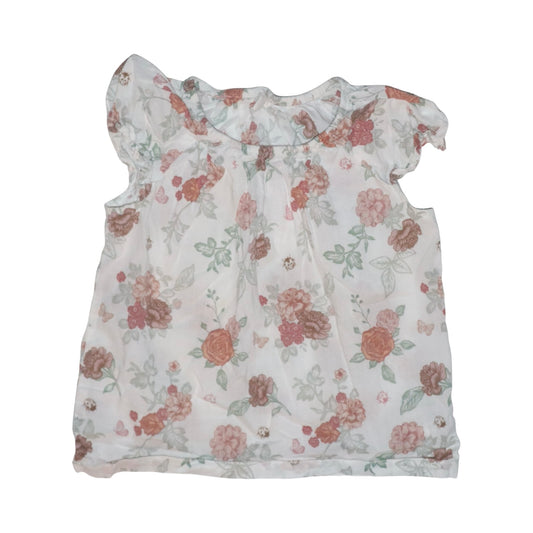 Kortärmad Blus från H&M - Storlek 98 - Vit & Rosa (Multi)