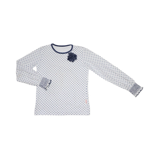 Långärmad T-shirt från aipi - Storlek 128 - Vit & Mörkblå