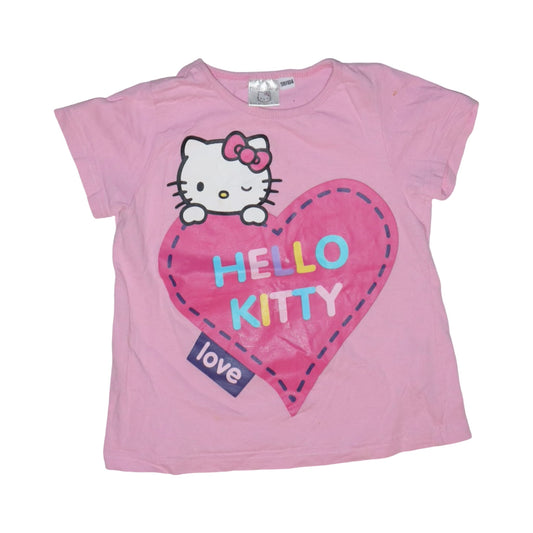 Kortärmad T-shirt från Hello Kitty - Storlek 98/104 - Rosa (Multi)