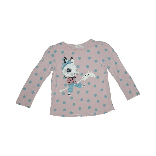 Långärmad T-shirt från KappAhI - Storlek 98/104 - Ljusrosa (Multi)