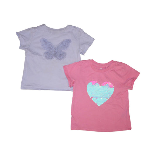 Kortärmad T-shirt från H&M - Storlek 104 - Rosa & Lila