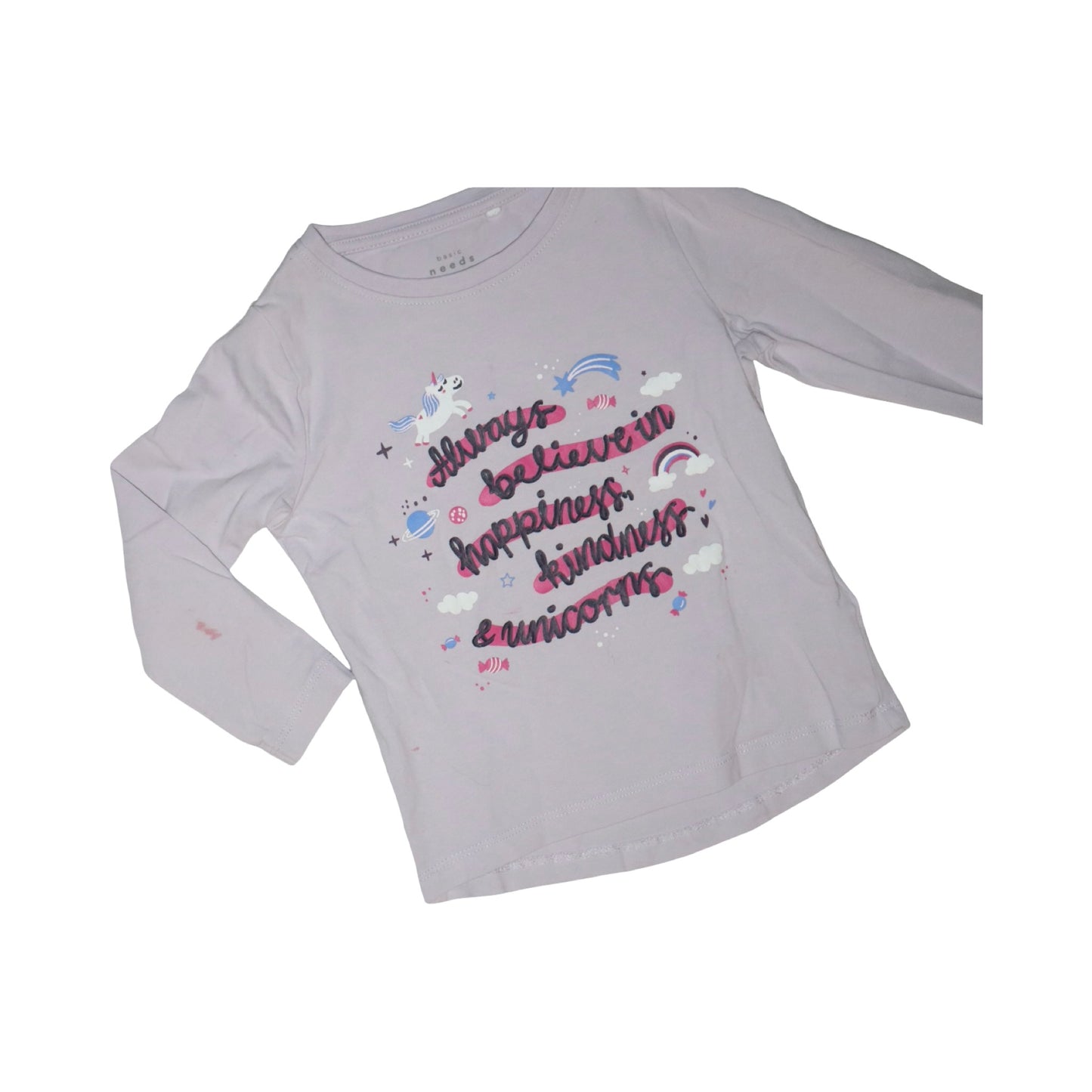 Långärmad T-shirt (2 Pack) från name it - Storlek 98 - Ljuslila & Gul (Multi)