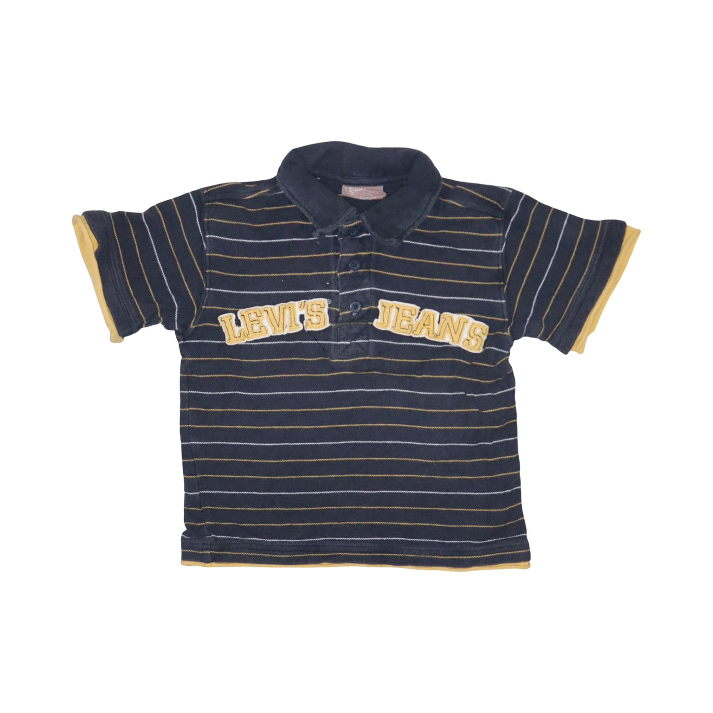 Kortärmad T-shirt från Levis - Storlek 98 - Mörkblå & Gul