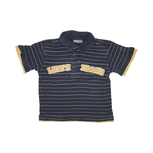 Kortärmad T-shirt från Levis - Storlek 98 - Mörkblå & Gul