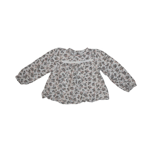Långärmad Blus från newbie - Storlek 86 - Vit (Multi)