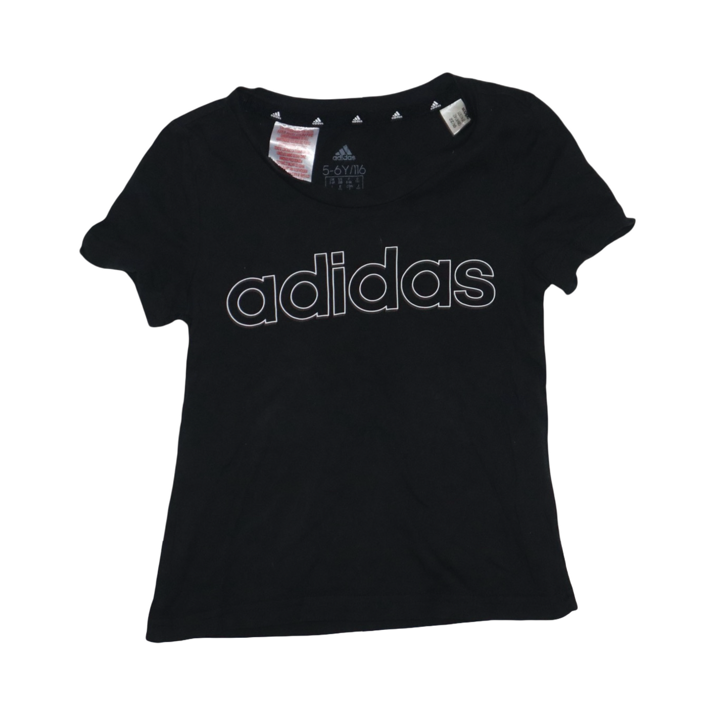Kortärmad T-shirt från Adidas - Storlek 116 - Svart