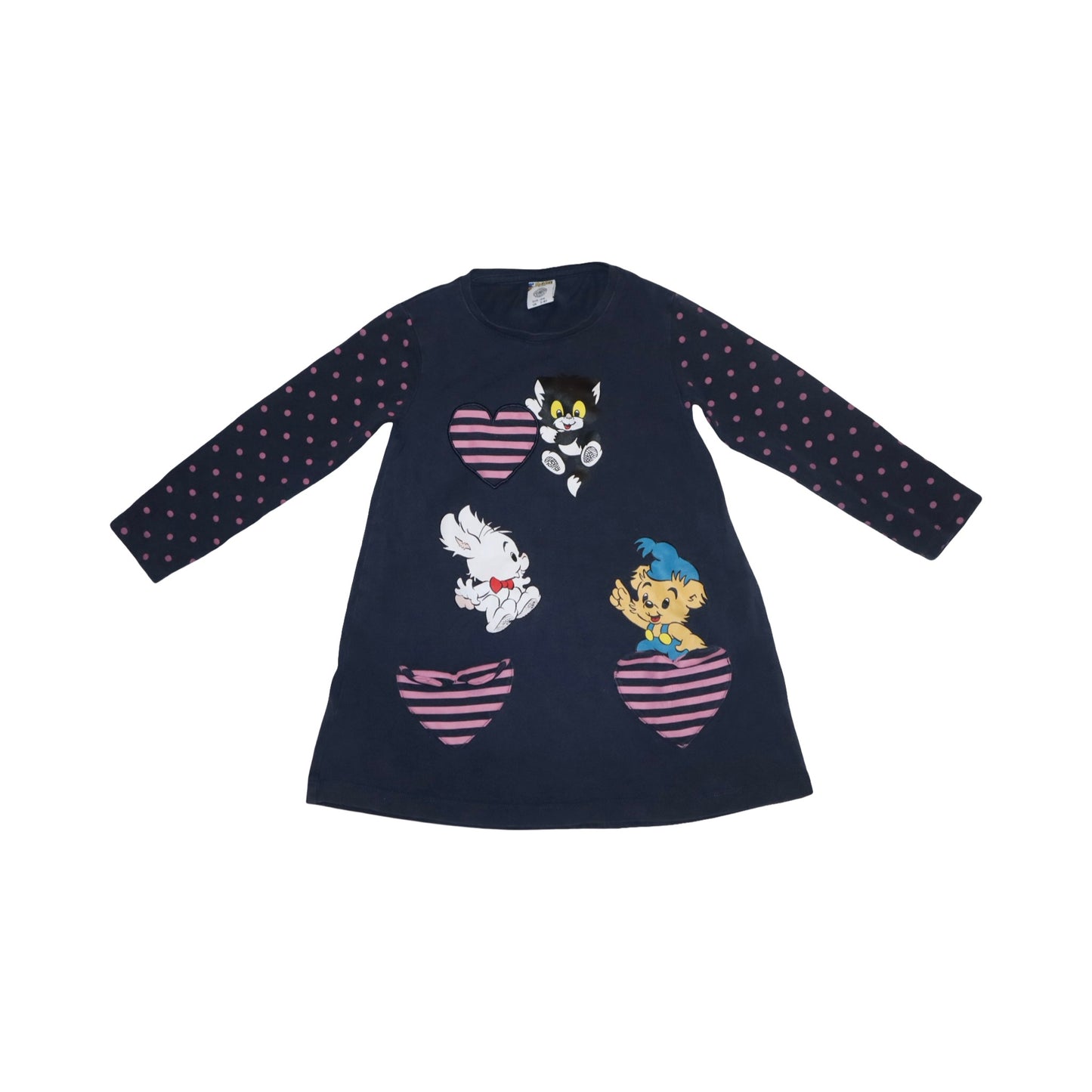 BAMSE Långärmad Klänning (2 Pack) från LINDEX - Storlek 104 - Mörkblå & Rosa (Multi)