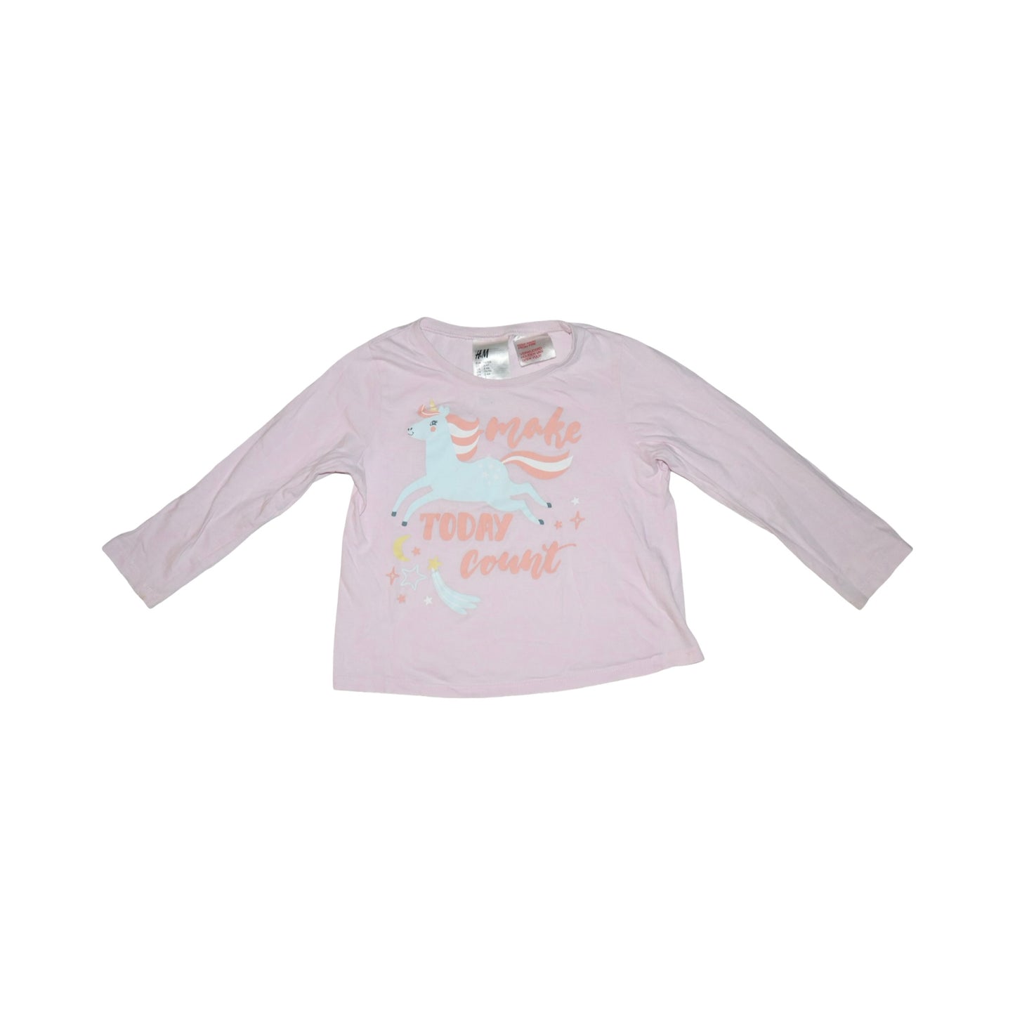 Pyjamas Tröja & Byxor Matchande Set från H&M - Storlek 98/104 - Ljusrosa (Multi)