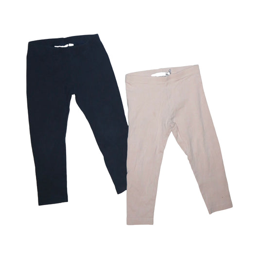 Leggings Byxor (2 Pack) från 157 & KappAhl - Storlek 98/100 - Svart & Ljusrosa