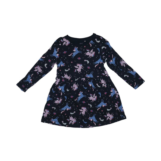 Långärmad Klänning från name it - Storlek 98 - Mörkblå (Multi)