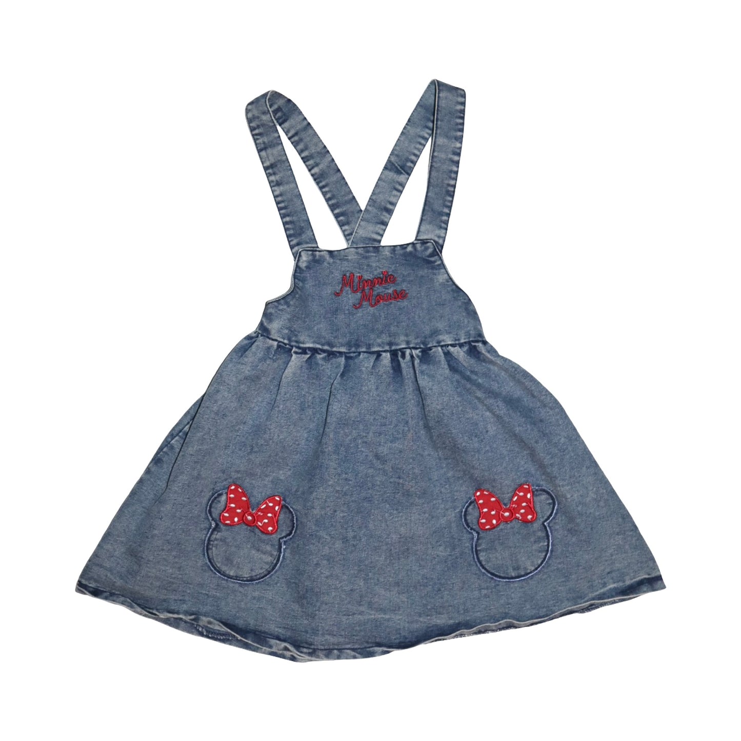 Hängselklänning från DISNEY - Storlek 134 - Blå & Röd