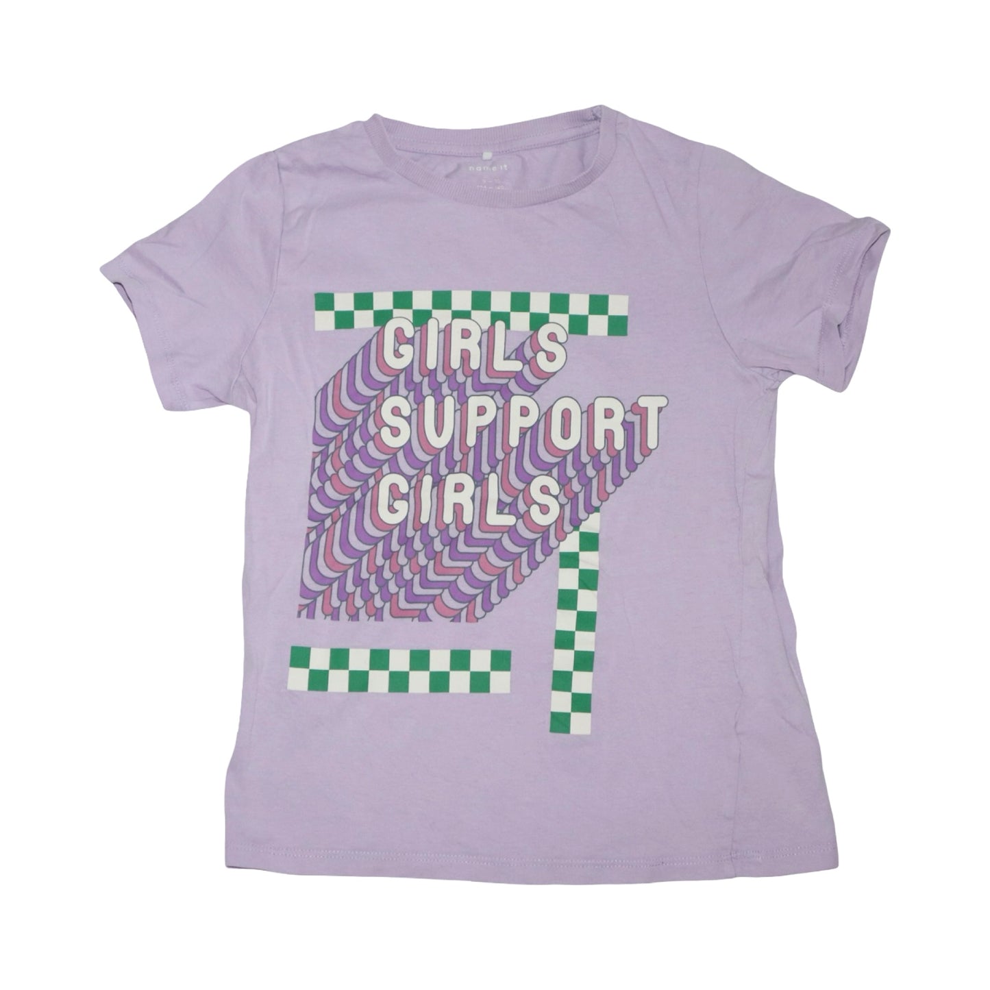 Kortärmad T-shirt från name it - Storlek 134/140 - Ljuslila (Multi)