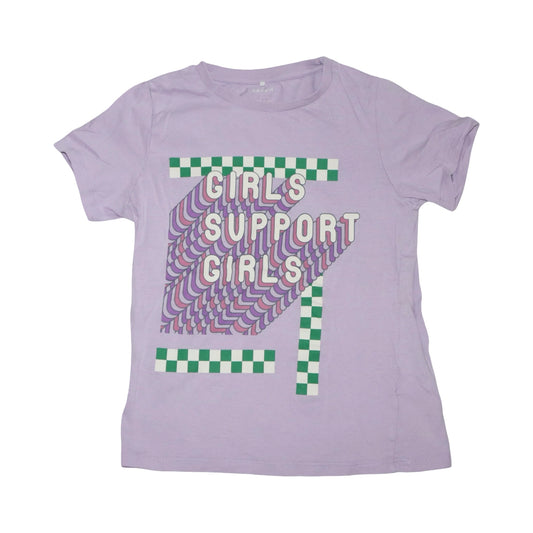 Kortärmad T-shirt från name it - Storlek 134/140 - Ljuslila (Multi)