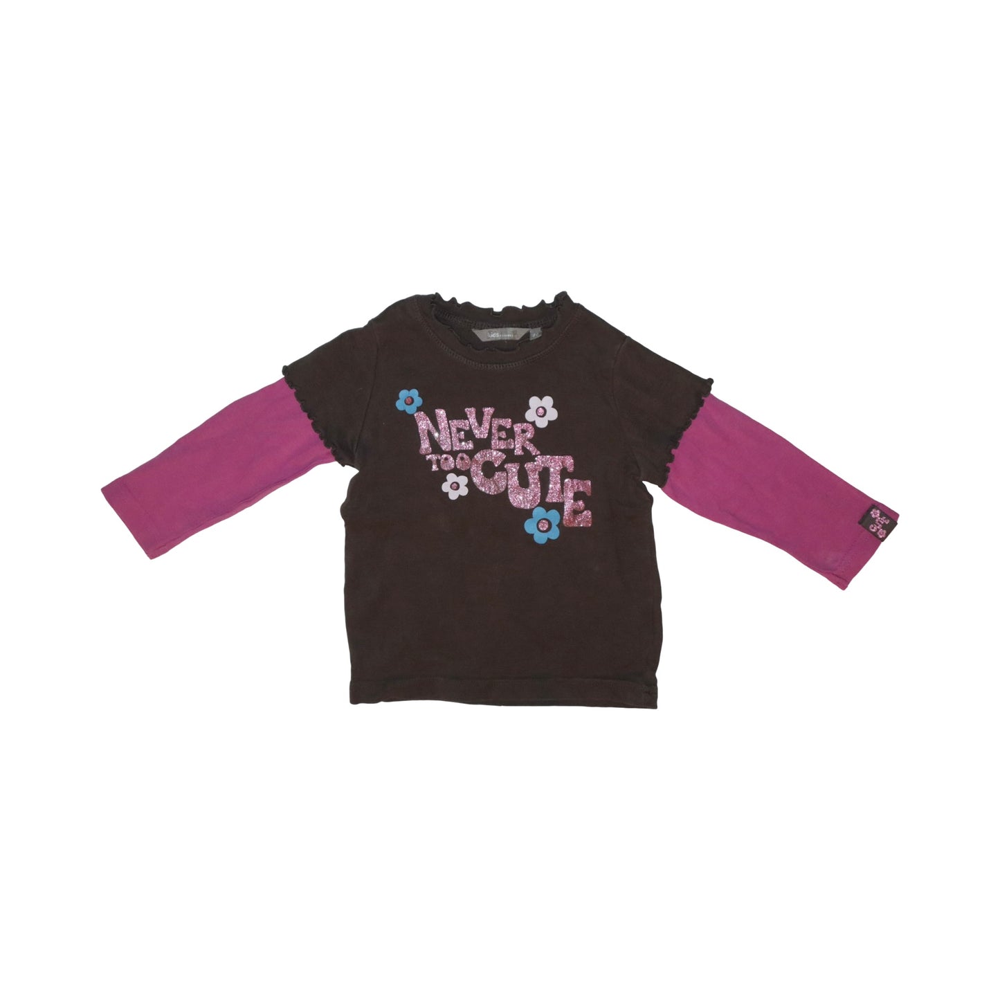 Långärmad T-shirt från LINDEX - Storlek 86 - Brun & Rosa